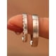 thumbnail image 1 of 1pair European And American Style Delicate S925 Silver Adjustable Open Heart & English Letter Couple Rings, Men Women Gift, 1 of 1