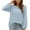 Blue, variant on Timegard Flowy Tops for Women Chiffon Crew Neck Long Sleeve Tshirts Fall Travel Casual Loose Tops