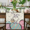 thumbnail image 1 of BotaniNest Décoration Vintage de Pâques Nappe de Table Imprimée Lapin Œuf Petit en Lin Décorations de Maison de Pâques, 1 of 4