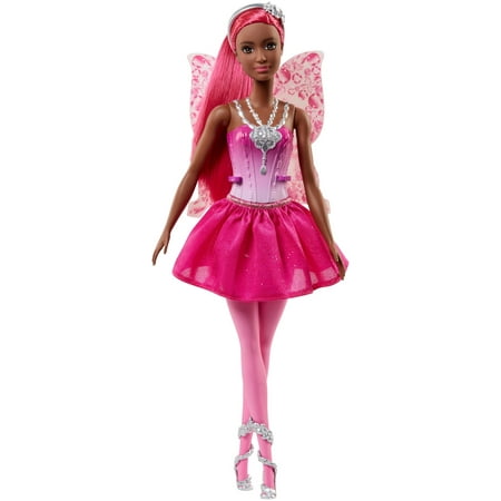 Barbie Dreamtopia Fairy Doll, Pink Ponytail with Jewel Print Wings