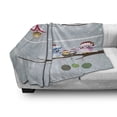 thumbnail image 3 of Christmas Soft Flannel Fleece Blanket, Owl Family with Santa Hats on Tree Branch with Babies in Nest Birds Snowy Winter Print, Cozy Plush for Indoor and Outdoor Use, 50" x 60", Grey, by Ambesonne, 3 of 6