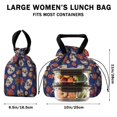thumbnail image 5 of Skull and Rose Gothic Pattern Drawstring Insulated Lunch Bag for Women, Stain-Resistant Large Lunch Tote with Multi-Pockets for Work Office, 5 of 6