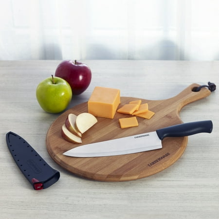 8 Inch Offset Kitchen Knife - Farberware Edgekeeper 8 Inch Chef Knife with Self-Sharpening Sleeve
