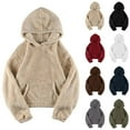 thumbnail image 6 of Chiccall Fuzzy Hoodies for Women Fall Winter Home Outdoor Fashion Warm Hooded Sweatshirts with Pocket, 6 of 6