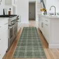 thumbnail image 2 of Washable Checkered Area Rug, Ultra Thin Soft Non Slip Geometric Rug for Living Room Bedroom, Stain Resistant Low Pile Modern Indoor Carpet, Multiple Sizes 2×6 to 10×13 ft, Black Green Camel, 2 of 7