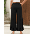 thumbnail image 2 of SIEANE Women's summer wide leg breathable flounder all kinds of lazy drawstring trousers S-2X, 2 of 5