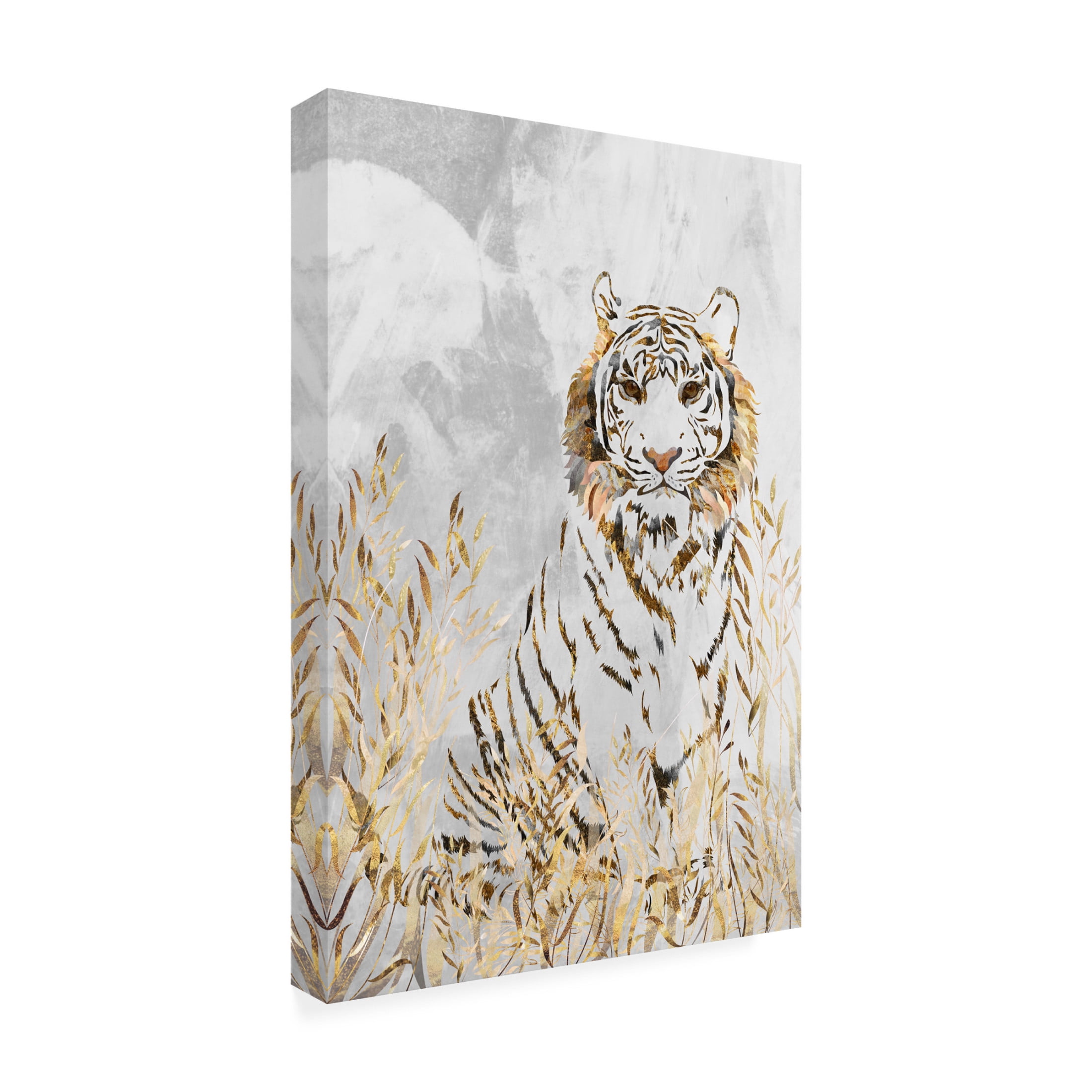 Trademark Fine Art Sarah Manovski Golden Tiger in the leaves Canvas Wall Art
