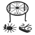 thumbnail image 4 of Non-Slip and Stable Potted Holder, Vintage Rustic Style Single Layer Flower Pot Rack Rustproof Practical  for Floors Decks, Terraces, Lawns and Gardens Black,White,Bronze, 4 of 7