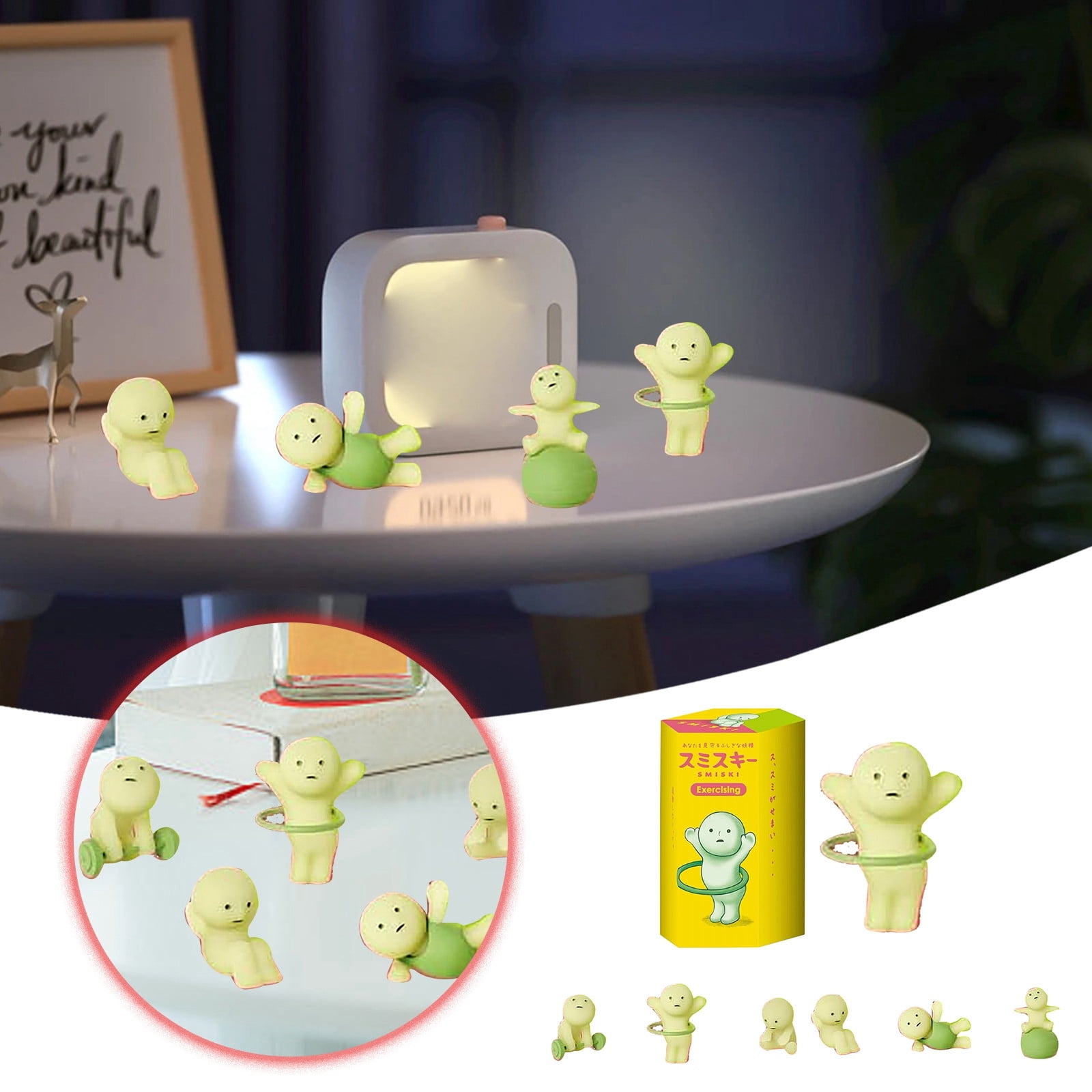 LILELIS Smiski Fitness Dreams Glow in the Dark Figure Exercising