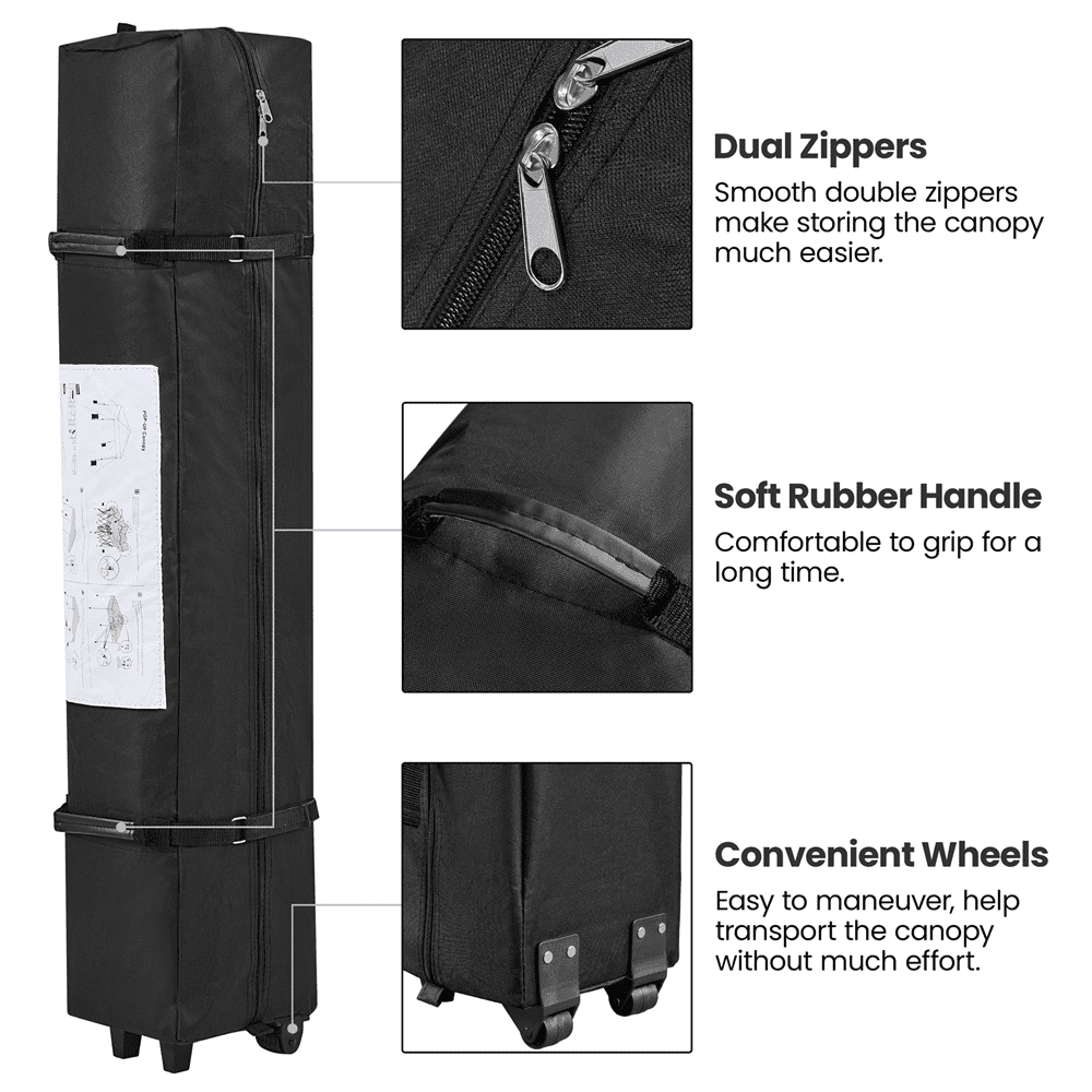Renwick 8x8 Ft Instant Pop Up Canopy with One Push To Lock Setup Mechanism, Black