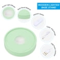 thumbnail image 3 of Uxcell 4" Wooden LED Light Base Light Display Base Stand for 3D Crystal Glass Aroma Stone, Green, Colorful Light, 3 of 6