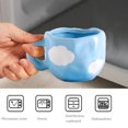 thumbnail image 3 of Taza de Espresso de 10oz Linda de Cerámica Azul Blanca con Nube, Juego de Platos, Taza para Beber, 3 of 7