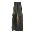 thumbnail image 2 of Mifsaly Wide Leg Cargo Pants Men Oversized Loose Casual Pant Drawstring Elastic Waist Baggy Hip Hop Streetwear Trousers with Multi Pockets S, 2 of 6