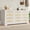 White, variant on M optimized 12 Drawer Dresser for Bedroom, Modern Rattan Chest of Drawers, Wood Storage Organizer with Drawers and Handles, for Nursery, Entryway, Living Room