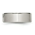 thumbnail image 3 of Auriga Fine Jewelry Stainless Steel Brushed and Polished with CZ 8 mm Beveled Edge Band for Women Size 8.5, 3 of 6