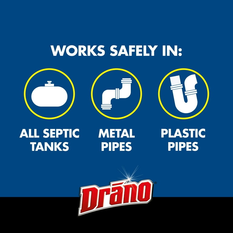 Drano Advanced Septic Tank Treatment, Flush System Safe, Breaks 
