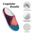 thumbnail image 5 of Lsque Neon Sunset Cyberpunk Cityscape Pattern Womens Comfort Cotton on Scuff With Memory Foam and Anti-skid Sole Slipper-37/38, 5 of 7