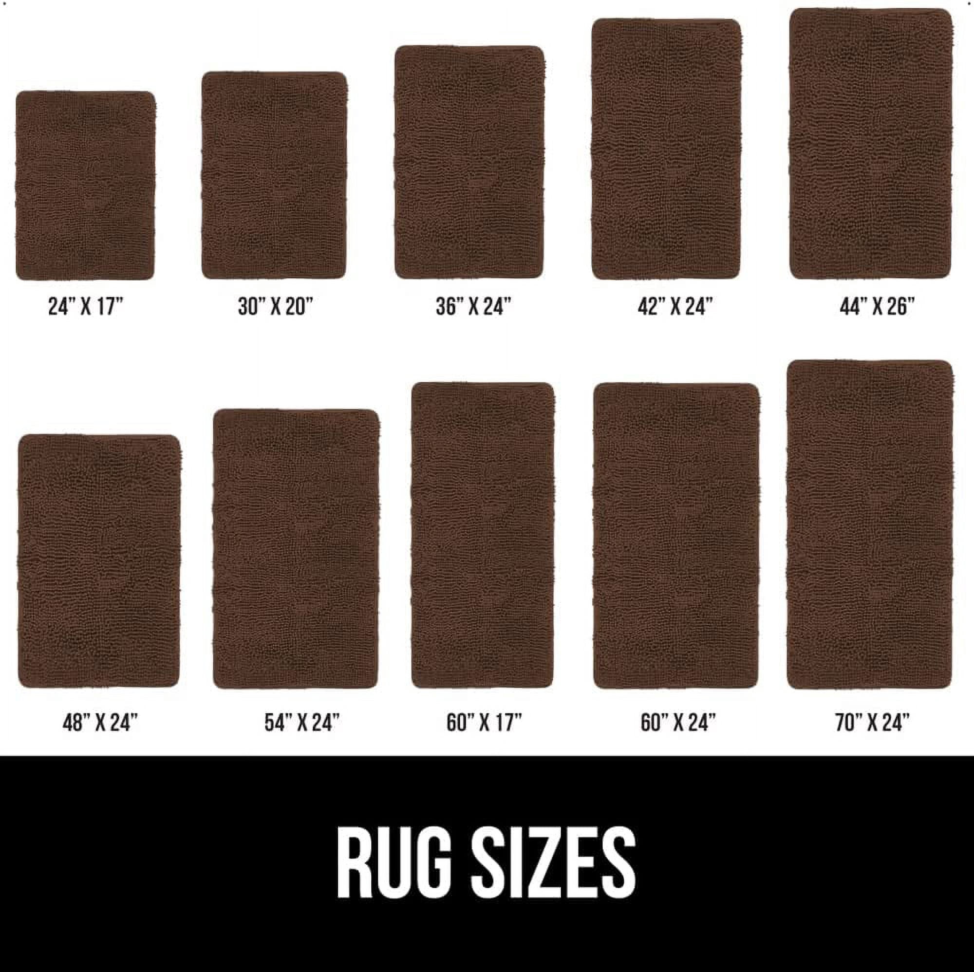 Bath Rug 30x20, Thick Soft Absorbent Chenille, Rubber Backing Quick Dry Microfiber Mats, Machine Washable Rugs for Shower Floor, Bathroom Runner Bathmat Accessories Decor, Brown