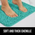 thumbnail image 4 of GORILLA GRIP Chenille Bath Rug 36x24, Rubber Backing Quick Dry Washable Microfiber Mats, Turquoise, 4 of 10