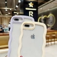 thumbnail image 4 of for iPhone 6s Plus/6 Plus Case, Cute Kawaii Curly Wave Frame Shape Design, Soft TPU + Hard PC Shockproof Protective Bling Phone Cover for Women Girls, Clear-Pink, 4 of 8