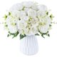 thumbnail image 1 of Flores Artificiales de Peonías, 3 Paquetes de Flores Blancas Artificiales Peonías Falsas, Peonías de Seda Ramo de Boda para Centro de Mesa Fiesta Decoración del Hogar, 1 of 4