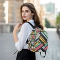 thumbnail image 6 of FORMRS Mini Backpack Purse for Women Travel Daypack Casual Shoulder Bag, Red Geometric, 6 of 7