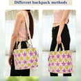 thumbnail image 4 of FORMRS Womens Corduroy Tote Bag Crossbody Shoulder Handbag with Pocket, Yellow Pink Stars, 4 of 7