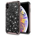 thumbnail image 1 of Kaleidio Case For Apple iPhone XS Max (6.5") [Diamond Armor] 2-Piece Dual Layer [Shockproof] Crystal Hybrid Impact Cover w/ Overbrawn Prying Tool [Black/Black], 1 of 7