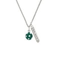 thumbnail image 2 of Delight Jewelry Silvertone 3-D Frosted Green Resin Ornament with Crystals Silvertone Balance Bar Charm Necklace, 23", 2 of 4