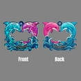 thumbnail image 4 of Lotusprinthandmade Dolphin Couple Custom Shape Broken Glass Hologram Ornament 5in, Dolphin Couple Decorative Ornament, 4 of 5