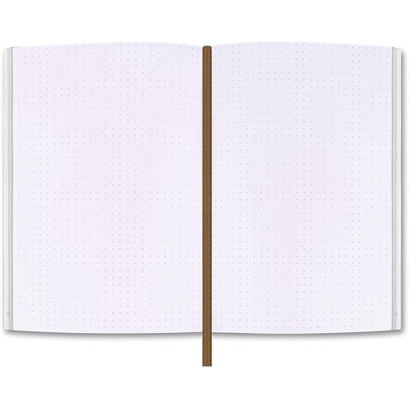 Dot Grid Journal Notebook Paper for Refillable Leather Journals - A5 Hardcover 70gsm Dotted Notebooks for Work 8.25 x 5.75 with 320 Page Refill Note Book and Helpful Bookmark