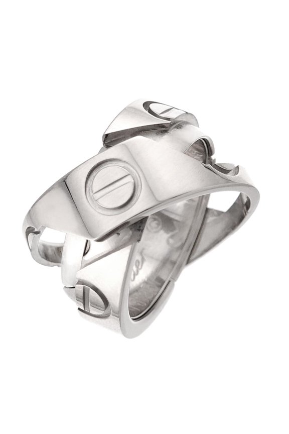 Pre-Owned Cartier Astro Love Ring #56, 18K WG (White Gold 750)