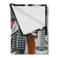 thumbnail image 2 of Popstar Party Soft Flannel Fleece Throw Blanket, Pile of Graphic Colorful Electric Guitars Rock Music Stringed Instruments, Cozy Plush for Indoor and Outdoor Use, 50" x 70", Multicolor, by Ambesonne, 2 of 5