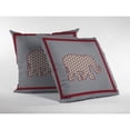 thumbnail image 2 of Éléphant Léger Coussin en Tissu d'Intérieur / Extérieur en Rouge sur 26x26 Gris, 2 of 8