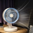 thumbnail image 1 of Mini Desk Fan with Remote Control, 5-Speed Quiet Brushless Motor, Oscillating Desktop Fan for Home Office, Bedroom, Aromatherapy Capability, Wall Mountable Design, 1 of 4