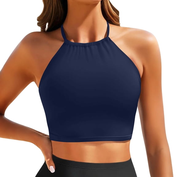 tank tops for women High Neck Multi Functional Bikini Swim Top Yoga Sports Casual Bra Top