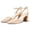 apricot, variant on Women Closed Toe Heels Chunky Block Heel Ankle Strap Pumps Slingback Heeled Sandals