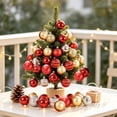 thumbnail image 4 of 49 Pcs Mini Christmas Ornaments for Mini Tree - 1.18" Shatterproof Small Hanging Balls Set for Xmas Holiday Table Wreath Decor (B), 4 of 8