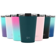 Simple Modern 12oz Classic Tumbler Travel Mug with Clear Flip Lid & Straw - Coffee Vacuum Insulated Gift for Men and Women Beer Pint Cup - 18/8 Stainless Steel Water Bottle -Riptide