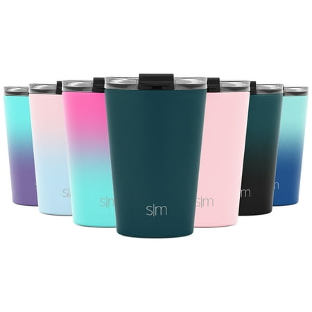 Simple Modern 12oz Classic Tumbler Travel Mug with Clear Flip Lid & Straw - Coffee Vacuum Insulated Gift for Men and Women Beer Pint Cup - 18/8 Stainless Steel Water Bottle -Riptide