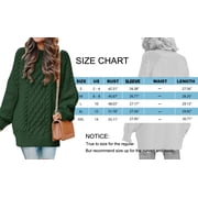 MOSHU Oversized Sweaters for Women Cable Knit Chunky Pullover Sweater