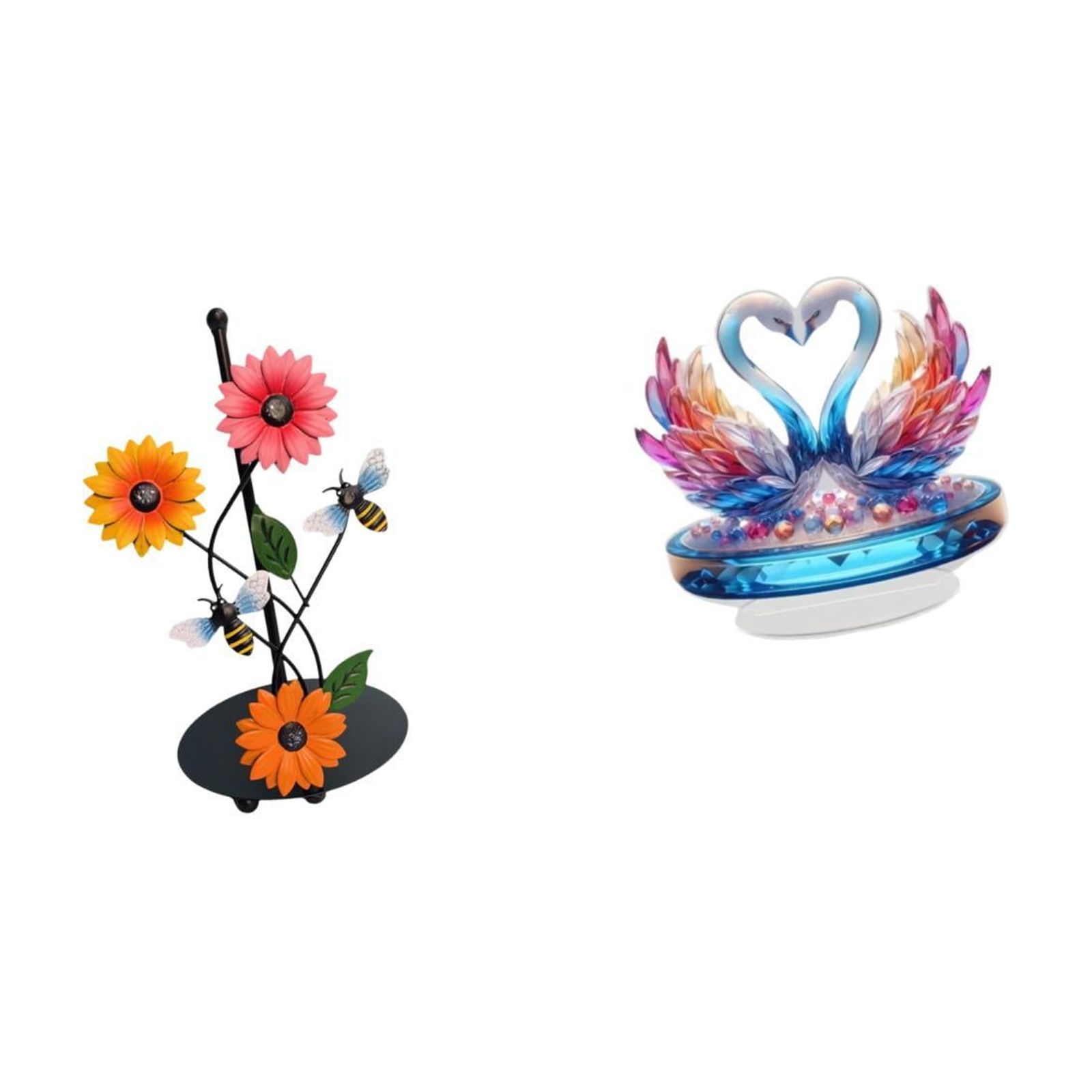 Fiocias Toilet Paper Holder Paper Towel Holder Countertop Swan Sculpture Statue Goose Acrylic Crafts Iron Material Suitable for Room