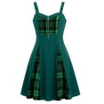 thumbnail image 3 of QATAINLAV Women's Gothic Plaid Mini Dress O-Ring Front Zip A-Line Gothic Dresses Halloween Cosplay Costume, 3 of 9