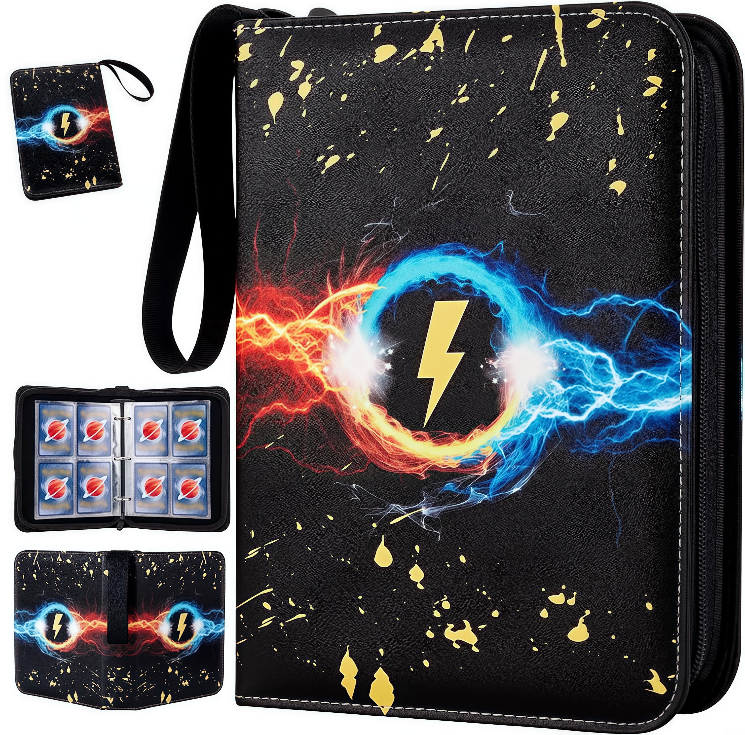 OHHLIHOME Card Binder 9-Pocket, 900 Pockets, 50 Removable Sleeves,  Zippered, Black - Walmart.com
