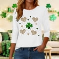 thumbnail image 7 of felwors St Patty's Day Shirt Women 2025 Casual Plus Size 3/4 Sleeve Irish Clover Shirts Funny Saint Patrick's Tunic Tops (White, XL), 7 of 7