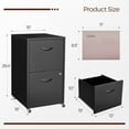 thumbnail image 3 of 2 Drawer Mobile File Cabinet with Lock, Black Metal Filing Cabinets with Wheels, Vertical Rolling File Cabinet Fit Hanging Files, Letter and A4 Documents, 3 of 16