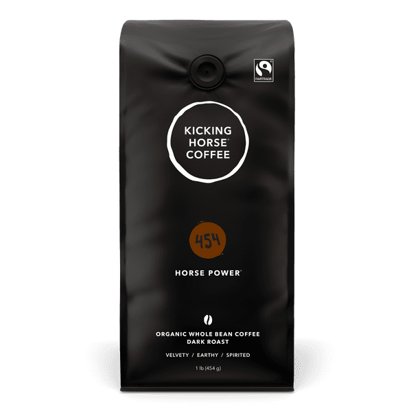 Café á grains entiers à torréfacation corsée 454 Horse PowerMD biologique Coffee de Kicking HorseMD