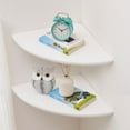 thumbnail image 3 of Corner Shelves, Floating Corner Shelf, Set of Solid Oak Wood Corner Wall Shelves, Round End with Wire Hole Shelving for Small Plant for Bedroom Kitchen, Living Room (Size //in), 3 of 4