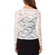 thumbnail image 3 of Cárdigan de encaje floral para mujeres INSPIRE CHIC con lazo en la parte delantera, dobladillo con volantes, bolero corto transparente, 3XL, blanco, 3 of 7