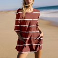thumbnail image 2 of YDLCAFD Mode Femme Imprimé Uni Décontracté Manches Courtes Col Rond Poche Shorts Combinaison m, 2 of 7